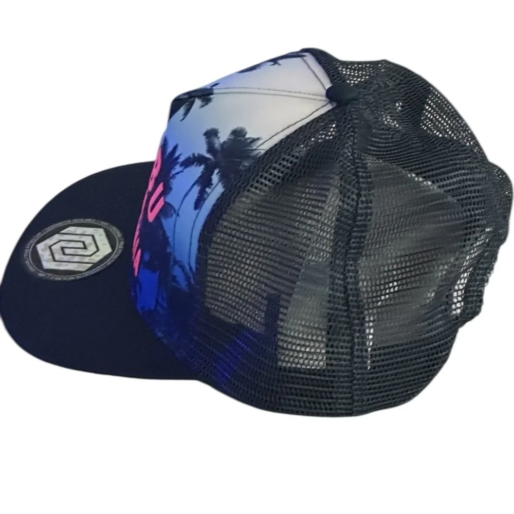 H&M woven fabric cap with a front Malibu Beach motif.NWOT.